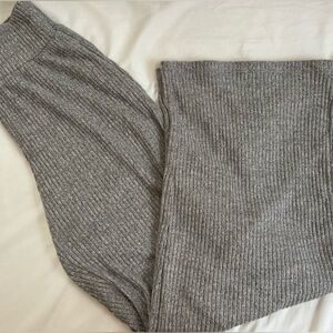 Abercrombie and Fitch grey wide leg pants with a slit in a size small